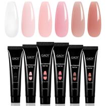 Conjunto de gel de poliéster GAOY, 6 cores, rosado, nude, transparente, gel de construção Conjunto de gel de poliéster GAOY, 6 cores, rosado, nude, transparente, gel de construção