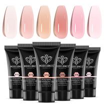 Conjunto de gel de poliéster, modelo, kit de extensão de unhas de gel de gelatina de 6 cores