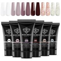 Conjunto de gel de unhas Poly Modelones, 6 cores, bordô, vermelho, marrom Conjunto de gel de unhas Poly Modelones, 6 cores, bordô, vermelho, marrom
