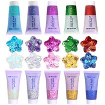 Conjunto de gel Glitter Prehot Face Body 10 cores 300 ml