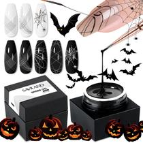 Conjunto de gel Nail Art Spider SAVILAND preto e branco Soak-Off UV/LED
