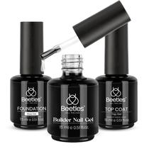 Conjunto de Gel para Unhas Beetles 3 Unidades - 15ml com Base e Top Coat