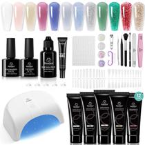 Conjunto de gel para unhas Poly Beetles Starry Party 12 cores com lâmpada