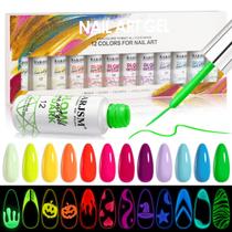 Conjunto de Gel para Unhas RARJSM Glow in the Dark - 12 Cores de 8ml