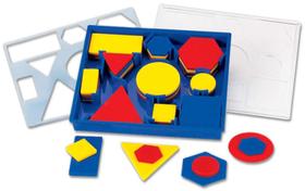 Conjunto de geometria hand2mind Plastic Attribute Blocks Preschool