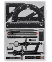 Conjunto de geometria Mr. Pen Professional, 15 unidades com estojo para artistas