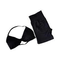 Conjunto De Ginástica Sem Costura Para Mulheres Com Top Halter Neck E Shorts De Cintura Alta