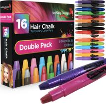 Conjunto de giz de cabelo ArtShip Design 16 cores com 6 canetas brilhantes