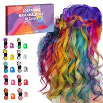 Conjunto de giz de cabelo COLAYERIST 10 cores lavável temporariamente
