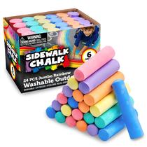 Conjunto de giz de calçada JOYIN, 24 unidades, lavável e não tóxico para crianças Conjunto de giz de calçada JOYIN, 24 unidades, lavável e não tóxico para crianças