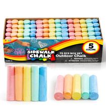 Conjunto de giz de calçada JOYIN, 75 unidades, lavável em 5 cores, para crianças de 1 a 3 anos Conjunto de giz de calçada JOYIN, 75 unidades, lavável em 5 cores, para crianças de 1 a 3 anos