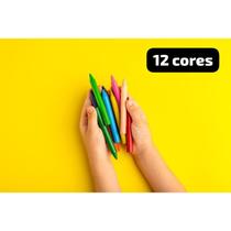 Conjunto de Giz de cera básico kit com 12 cores escolar material de artes