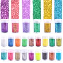 Conjunto de Glitter LICOOL 24 Cores - Para Resina, Artesanato e Maquiagem