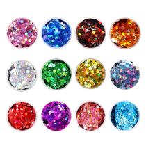 Conjunto de Glitter LICOOL GLITTER 12 Cores Hexágono Grosso 3mm