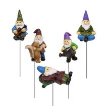 Conjunto de gnomos em miniatura FANWNKI Garden, 5 peças, resina, decoração externa