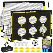 Conjunto de Gol de Futebol KJSUE para Crianças com 2 Redes de 1,8 x 1,2 m, Bola, Bomba e Acessórios