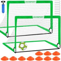 Conjunto de Gol de Futebol VAVOSPORT 2 unidades de 152 cm x 91 cm com Bola de Futebol Conjunto de Gol de Futebol VAVOSPORT 2 unidades de 152 cm x 91 cm com Bola de Futebol