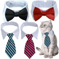 Conjunto de gola de gravata borboleta para animais de estimação Yosbabe ajustável 30 cm