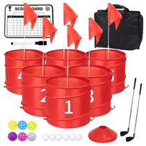 Conjunto de golfe de quintal WodGod de 6 peças com 2 clubes e jogo ao ar livre