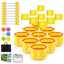 Conjunto de Golfe Portátil GYMMALL para Quintal com 9 Buracos e Bolas Conjunto de Golfe Portátil GYMMALL para Quintal com 9 Buracos e Bolas