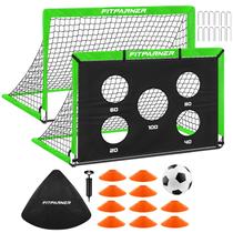 Conjunto de gols de futebol para crianças FITPARNER 122x91 cm Nets, pacote com 2