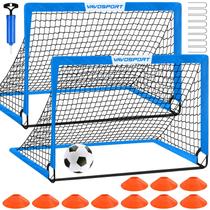 Conjunto de Gols de Futebol para Quintal - 2 Gols Portáteis de 1,5 m x 1,1 m, Equipamento de Treinamento, Rede Pop-up com Bola de Futebol, Kit Completo para Jogos e Esportes