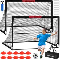 Conjunto de gols de futebol VAVOSPORT Kids de 6 x 4 pés com bola de futebol, cones e bolsa