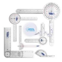 Conjunto de goniômetros ASA TECHMED 6 peças + fita métrica corporal Conjunto de goniômetros ASA TECHMED 6 peças + fita métrica corporal