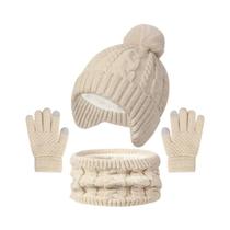 Conjunto De Gorro, Cachecol E Luvas De Inverno Para Crianças, Forro De Lã, 3 Peças, 3-8 Anos, Gorro Conjunto De Gorro, Cachecol E Luvas De Inverno Para Crianças, Forro De Lã, 3 Peças, 3-8 Anos, Gorro