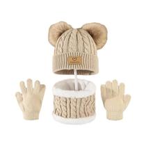 Conjunto De Gorro, Cachecol E Luvas De Inverno Para Crianças Pequenas, Meninos E Meninas
