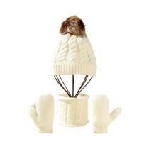 Conjunto De Gorro, Cachecol E Luvas De Inverno Para Meninas E Meninos, Luvas De Malha Quentes,