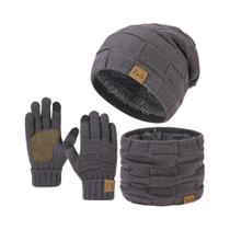 Conjunto De Gorro, Cachecol E Luvas Térmicas Para Homens, 3 Em 1, Chapéu Quente, Cachecol E Luvas Conjunto De Gorro, Cachecol E Luvas Térmicas Para Homens, 3 Em 1, Chapéu Quente, Cachecol E Luvas