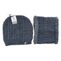 Conjunto de Gorro de Frio + Gola Cachecol Azul Marinho