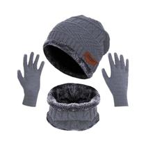 Conjunto De Gorro De Inverno E Cachecol De Lã Com Máscara Balaclava Para Homens E Mulheres
