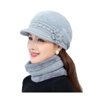 Conjunto De Gorro E Cachecol De Inverno Feminino Com Forro De Pele Sintética, Moda Casual Conjunto De Gorro E Cachecol De Inverno Feminino Com Forro De Pele Sintética, Moda Casual