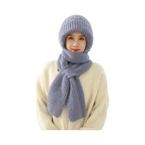 Conjunto De Gorro E Cachecol De Inverno Para Mulheres, Quente, Tricotado, À Prova De Vento, Proteção Conjunto De Gorro E Cachecol De Inverno Para Mulheres, Quente, Tricotado, À Prova De Vento, Proteção