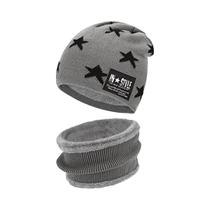 Conjunto De Gorro E Cachecol De Lã Para Bebês Meninos E Meninas, Quente E Grosso, Com Padrão De