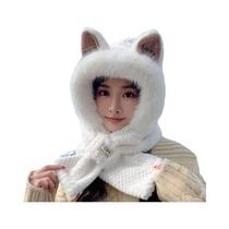Conjunto De Gorro E Cachecol De Pele Sintética Para Mulheres, Quente Para Inverno, Esqui E Neve Conjunto De Gorro E Cachecol De Pele Sintética Para Mulheres, Quente Para Inverno, Esqui E Neve