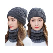 Conjunto De Gorro E Cachecol De Tricô Quente Para Ciclismo Outono Inverno Moda Coreana 2 Peças Conjunto De Gorro E Cachecol De Tricô Quente Para Ciclismo Outono Inverno Moda Coreana 2 Peças