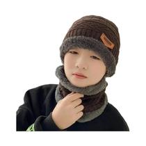 Conjunto De Gorro E Cachecol Tricotado Quente Para Crianças Meninos E Meninas Outono Inverno Boné Conjunto De Gorro E Cachecol Tricotado Quente Para Crianças Meninos E Meninas Outono Inverno Boné