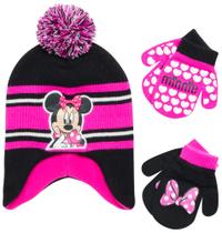 Conjunto de Gorro e Luvas de Inverno Disney Minnie Mouse para Crianças de 2 a 4 Anos