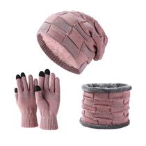 Conjunto de Gorro y Bufanda de Invierno Henniu, Tejido con Forro Polar