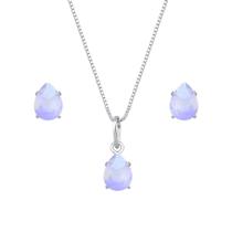Conjunto de Gota Roxa em Zircônia Prata 925 Conjunto de Gota Roxa em Zircônia Prata 925
