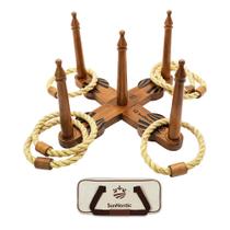 Conjunto de gramado externo de madeira Ring Toss Game SunNordic