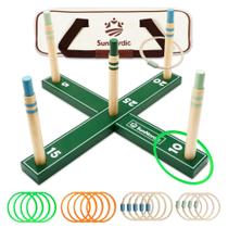 Conjunto de gramado externo de madeira Ring Toss Game SunNordic
