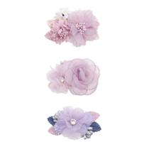 Conjunto de grampos de cabelo Cherrboll Floral, 3 peças, macio, feito à mão
