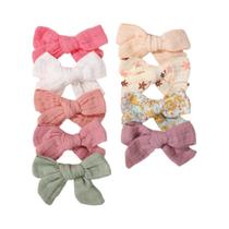 Conjunto De Grampos De Cabelo Para Crianças 10 Peças Clips De Cabelo De Algodão Macio Com Laço Conjunto De Grampos De Cabelo Para Crianças 10 Peças Clips De Cabelo De Algodão Macio Com Laço