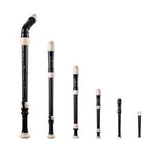 Conjunto de gravadores SMARTWOODI RS-605B preto e marfim (baixo, tenor, alto, soprano, sopranino e garklein)
