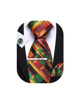 Conjunto de gravata Barry.Wang African Kente Silk 160 cm de comprimento