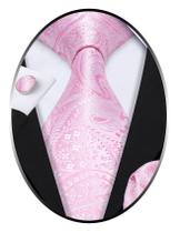 Conjunto de Gravata Barry.Wang em Seda Rosa 150 cm de Comprimento Conjunto de Gravata Barry.Wang em Seda Rosa 150 cm de Comprimento
